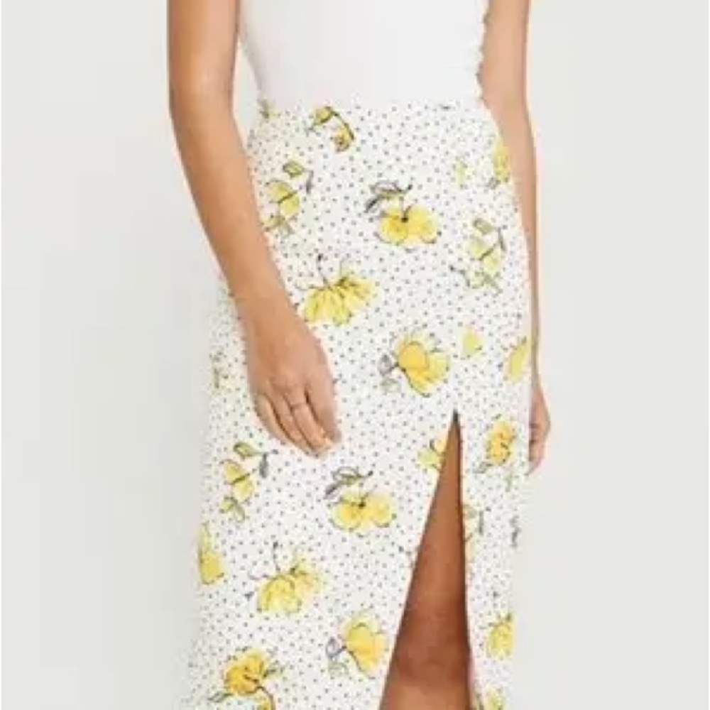 NWOT Abercrombie Midi Dot & Floral Skirt, XS